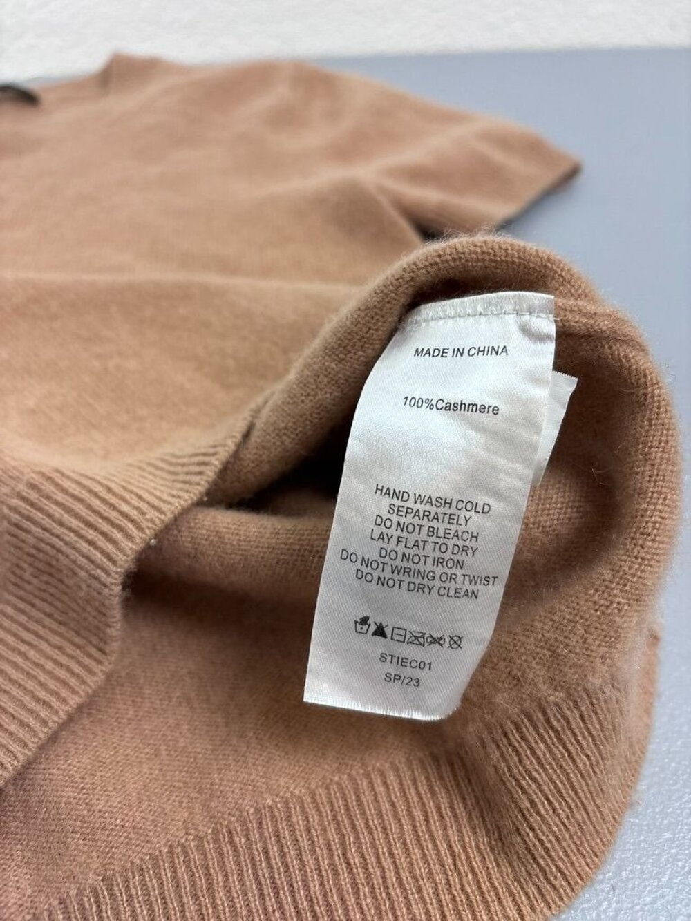 Quince women's small brown 100% cashmere short sleeve knit top stretch casual - Picture 6 of 6